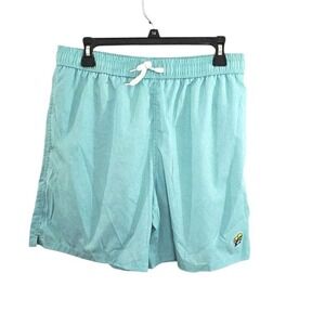 Buc-ees 3 Pocket Swim Trunks With Liner Men's Large‎ Aqua Elastic Waist